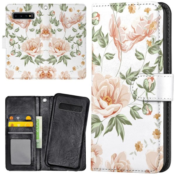 Samsung Galaxy S10e - Plånboksfodral/Skal Blommönster