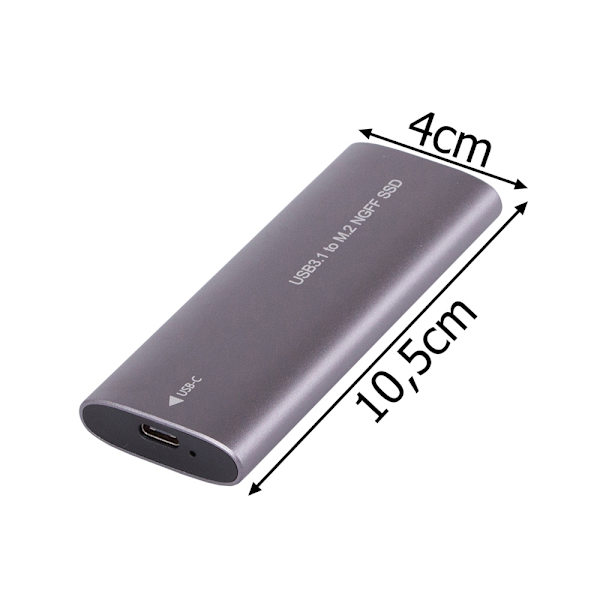 USB 3.1-kabinett för intern M.2 SSD Silver