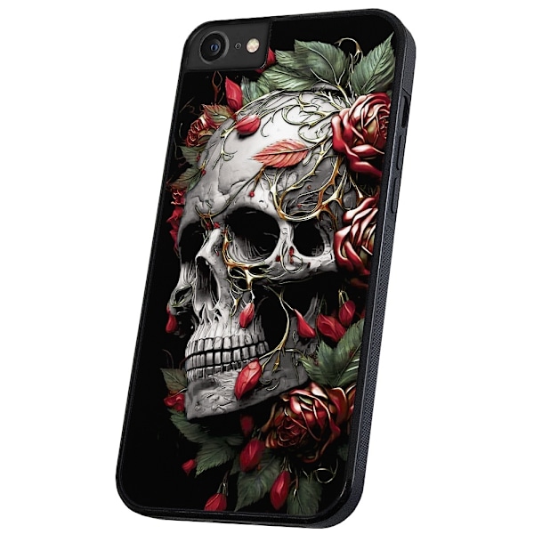 iPhone 16e/17e - Deksel/Mobildeksel Skull Roses