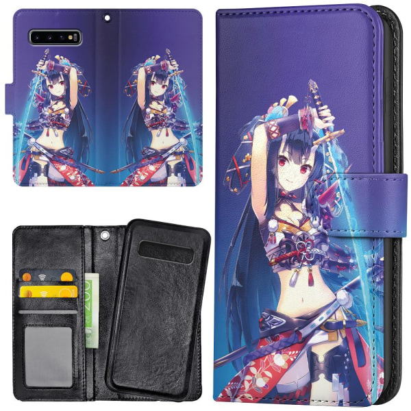 Samsung Galaxy S10 Plus - Plånboksfodral/Skal Anime