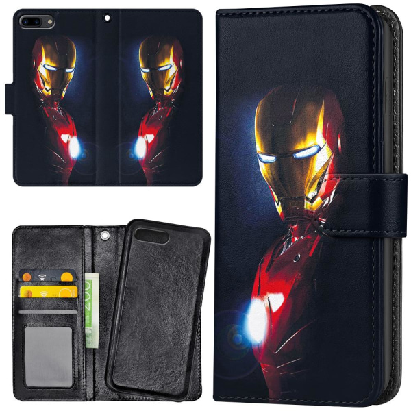 iPhone 7/8 Plus - Lompakkokotelo/Kuoret Glowing Iron Man
