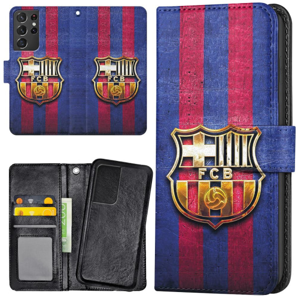 Samsung Galaxy S21 Ultra - Plånboksfodral/Skal FC Barcelona multifärg