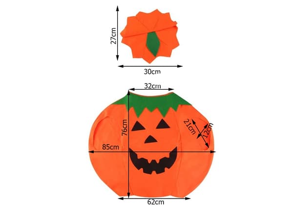 Græskarkostume til Voksne / Halloween Udklædning - Unisex med Hat