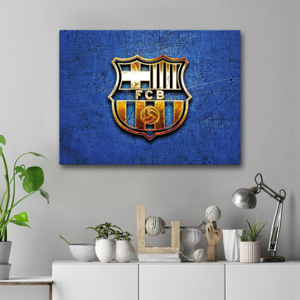 Canvastavla / Tavla - FC Barcelona - 40x30 cm - Canvas multifärg