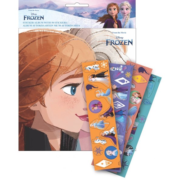 Disney Frozen klistermärkealbum med 50 klistermärken