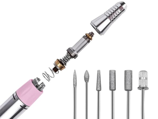 Nagelfil elektrisk 65W manikyr pedikyr set Rosa