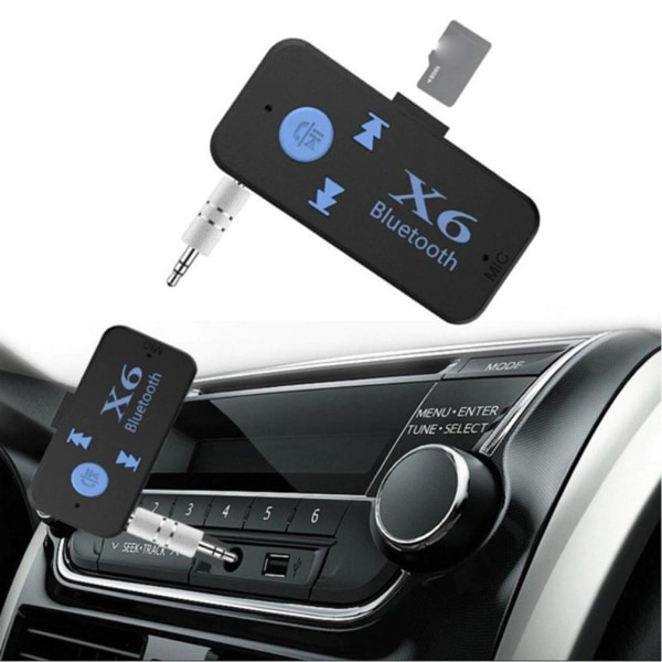 Bluetooth Musikkmottaker - Sender med Aux til Bilen Black