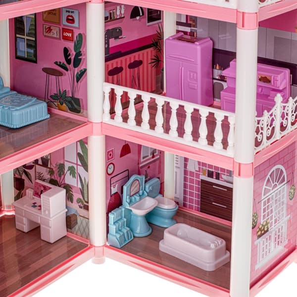 Dockhusvilla rosa DIY 4-våningsmöbler