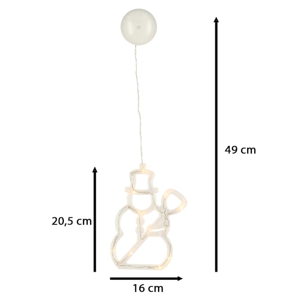 LED-hänglampor juldekoration snögubbe 49cm 10 LED-lampor