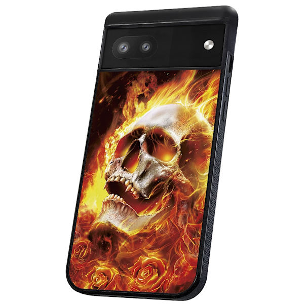 Google Pixel 6A - Skal/Mobilskal Burning Skull