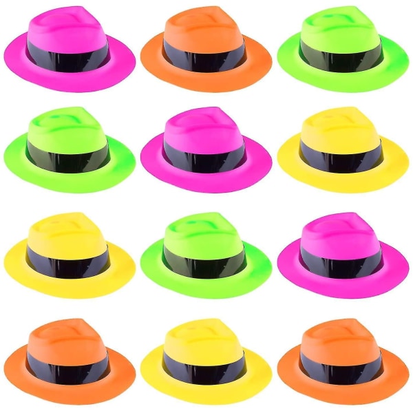 2-Pack - Gangster Hatt / Neonhatt - Neon Orange