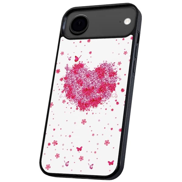 iPhone 17 Air - Deksel/Mobildeksel Blomsterhjerte
