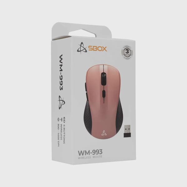 SBOX 2.4 GHz Trådlösa Mus 6D 1.600dpi Pink