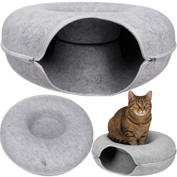 Kattbädd med Tunnel - Sovplats för katter