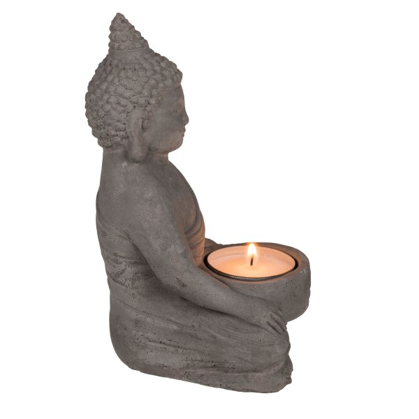 Ljushållare Buddha - Hållare för Ljus - Värmeljus grå