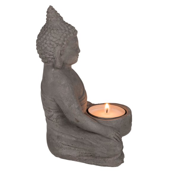 Lysholder Buddha - Holder for stearinlys - Varme lys Grey