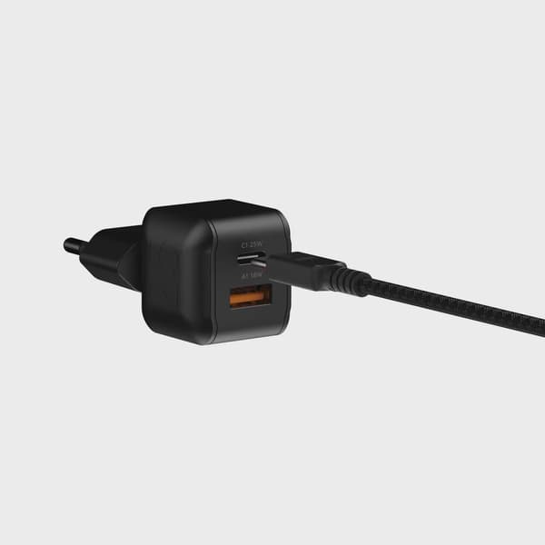 Xtorm 25W GaN3 NextGen Hemladdare USB-C/A GRS Svart