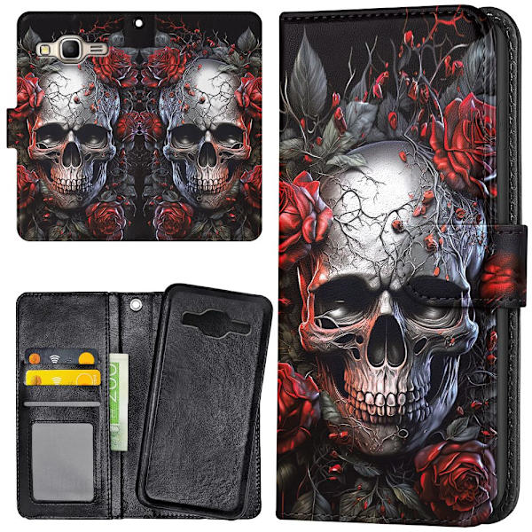 Samsung Galaxy J3 (2016) - Mobilcover/Etui Cover Skull Roses