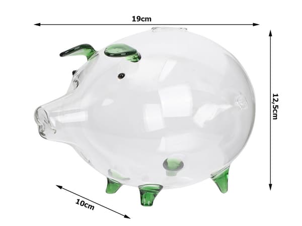 Spargris glas stor Grön