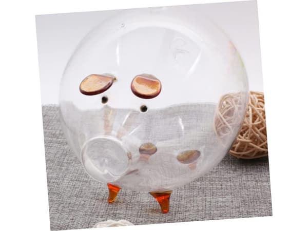 Spargris glas stor Brun