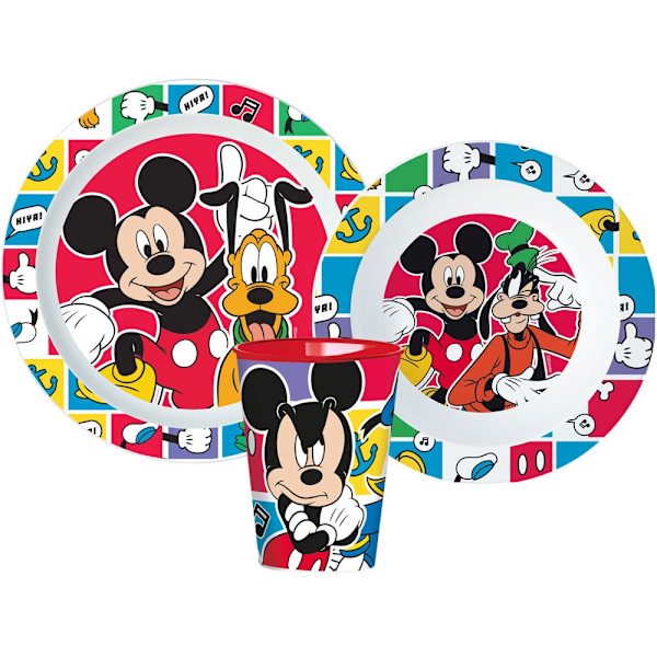 Mickey Mouse Better Together middagset från Disney, mikrosäker plast, inklusive 260 ml kopp
