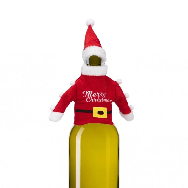 Viinipullojen kannet / pullot - Joulupukin viitta ja huppu - Joulu Red