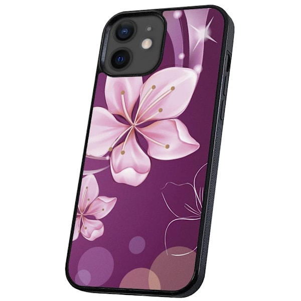 iPhone 12 Mini - Skal/Mobilskal Vit Blomma