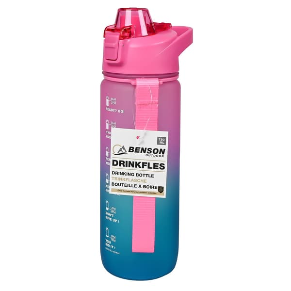 Vattenflaska 750 ml blå/rosa