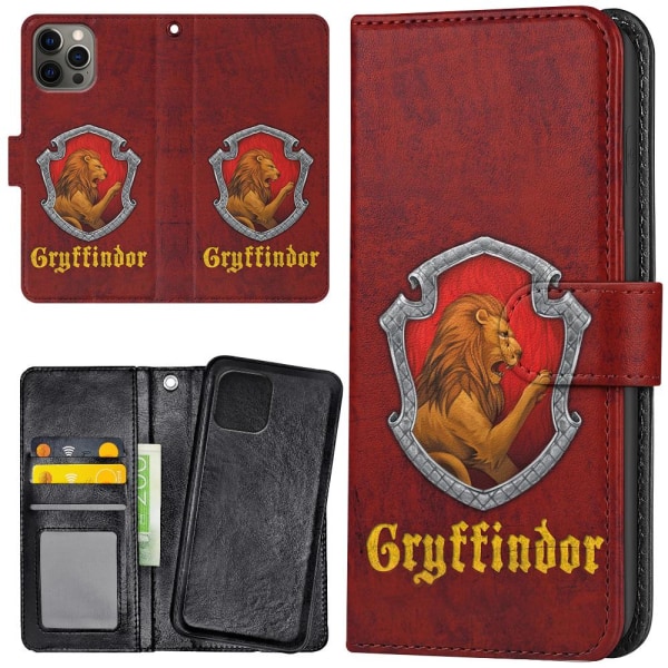 iPhone 12 Pro Max - Plånboksfodral/Skal Harry Potter Gryffindor multifärg