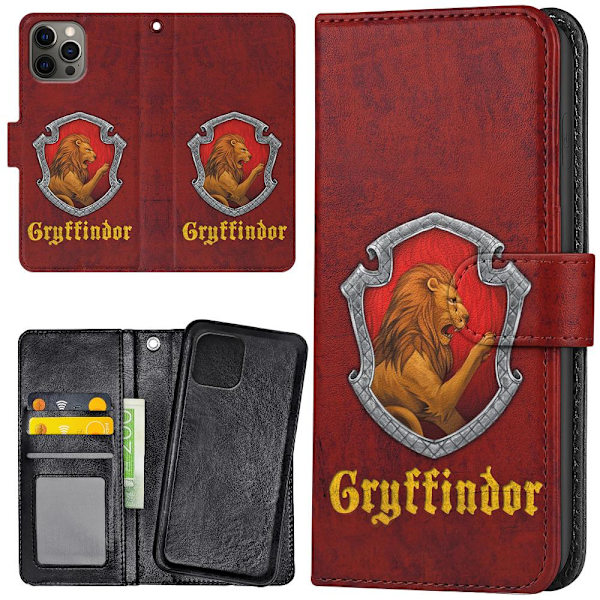 iPhone 12 Pro Max - Plånboksfodral/Skal Harry Potter Gryffindor multifärg