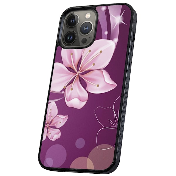 iPhone 16 Pro - Deksel/Mobildeksel Hvit Blomst