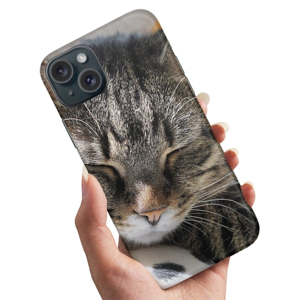 iPhone 15 Plus - Deksel/Mobildeksel Sovende Katt