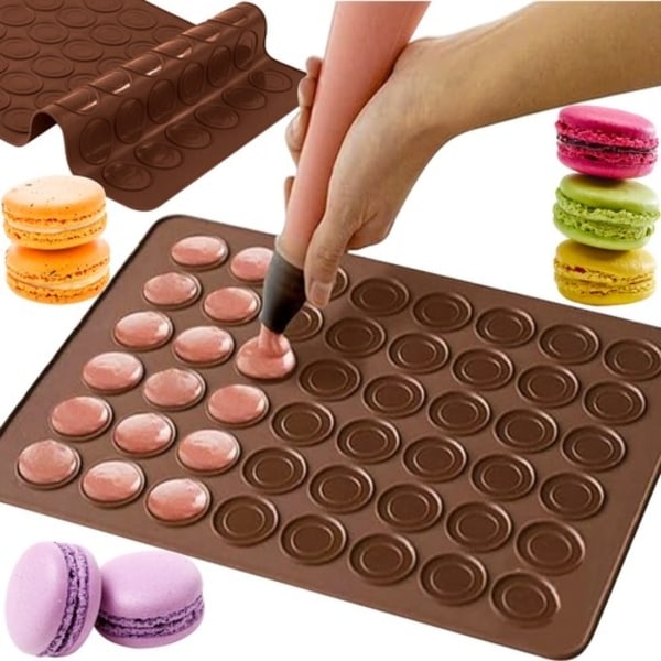 Macaron Kageform i Silikone / Form - 48 pladser