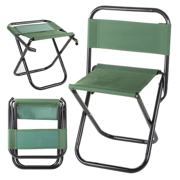 Fällstol - Campingstol med Ryggstöd Green