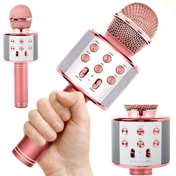 Karaokemikrofon med Højttaler / Karaoke Mikrofon – Bluetooth Pink