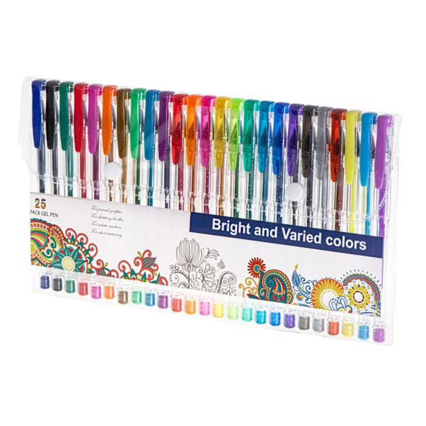 Färgade Gelpennor Glitter - 25 st