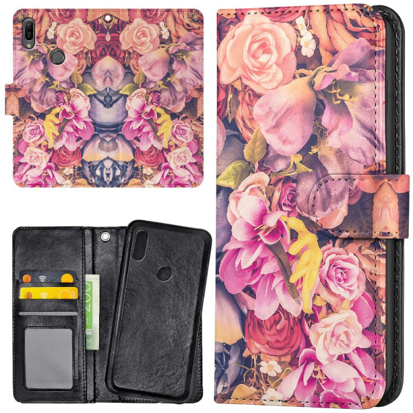 Huawei Y6 (2019) - Mobilcover/Etui Cover Roses