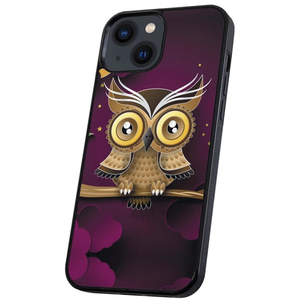 iPhone 14/15 Plus - Cover/Mobilcover Lysbrun Ugle
