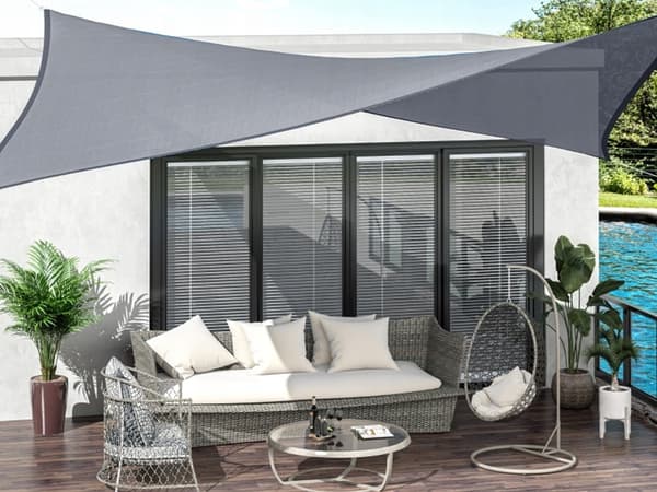 Solseil med UV-Beskyttelse til Uteplass - 4x3 m Grey