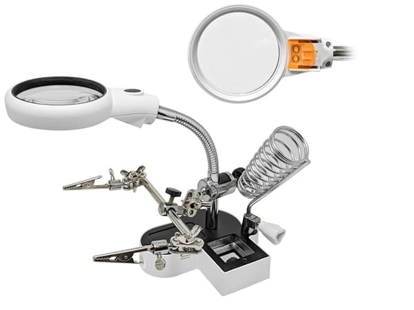 Lödstativ med Förstoringsglas & LED