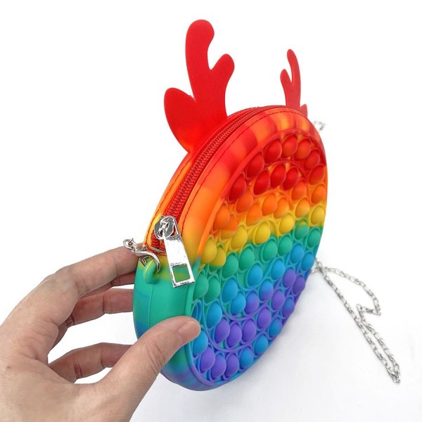 Väska Pop It Fidget Toys - Leksak / Sensory - Axelremsväska MultiColor Ljus regnbåge