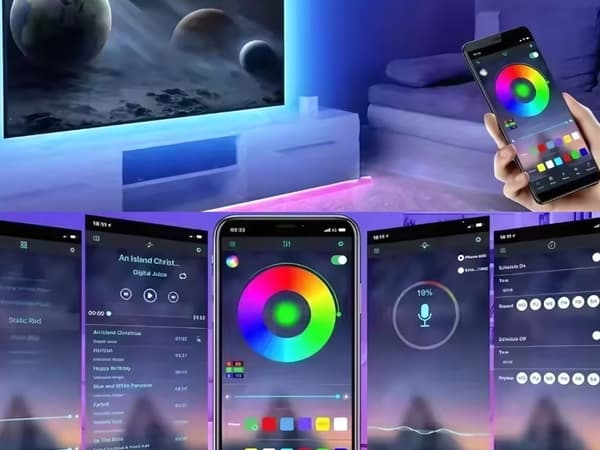 LED RGB ljusslinga USB app fjärrkontroll