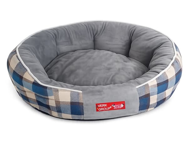 Hundbädd mjuk fluffig small medium grå