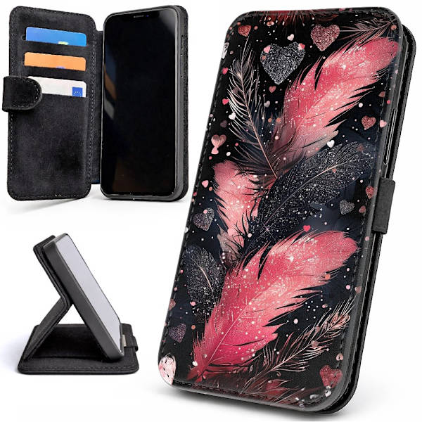Lommebok Deksel / Mobildeksel til iPhone 16e / 17e - Feathers