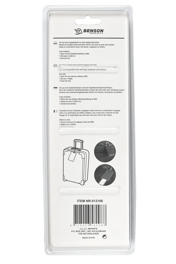 Väskbricka + hänglås 4-pack