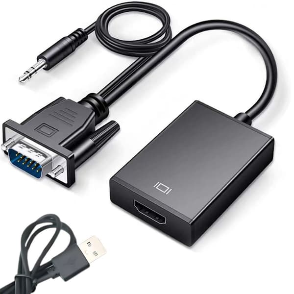 HDMI-VGA-adapter - Kabel med ljud och USB-ström