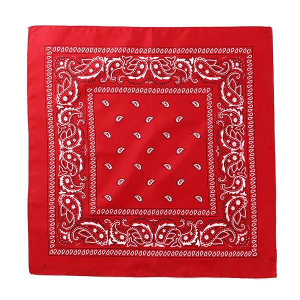 Bandana / tørklæde med Paisley mønster - Vælg farve Red one size