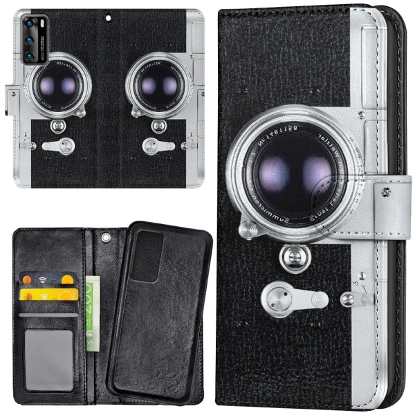 Huawei P40 - Plånboksfodral/Skal Retro Kamera