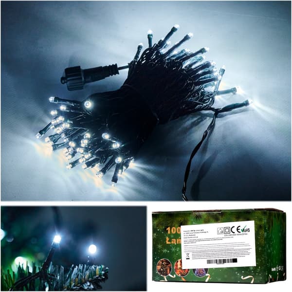 Julgransbelysning LED - 10m Kallvit