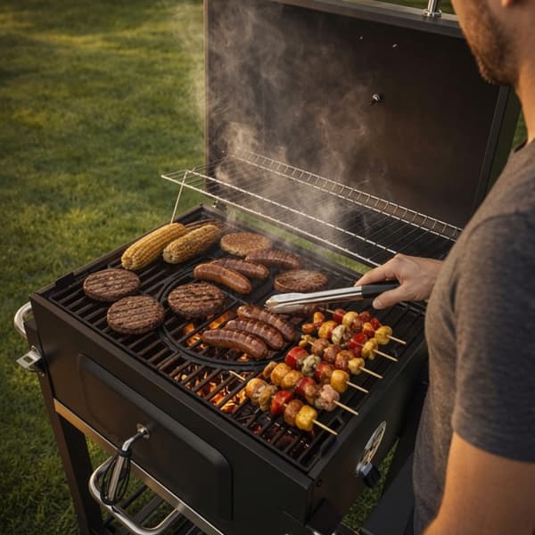 Kulgrill med tilbehør - 116 x 55 x 120 cm